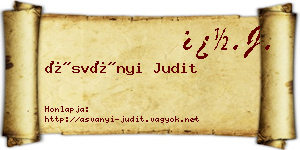Ásványi Judit névjegykártya
