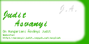 judit asvanyi business card